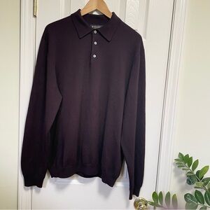 Brooks Brothers 100% Italian Merino Wool polo sweater XL